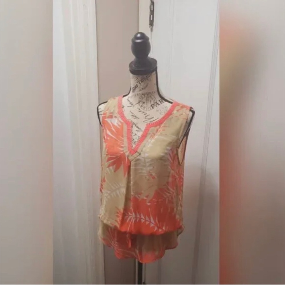Vintage Sleeveless Blouse Top Size M